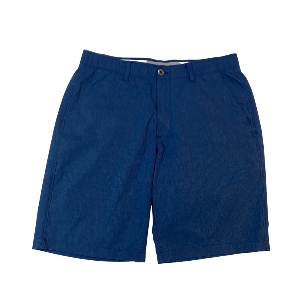 Under Armour HeatGear Mens Golf Shorts Navy Blue Heather Loose Fit Sz 36m Vented